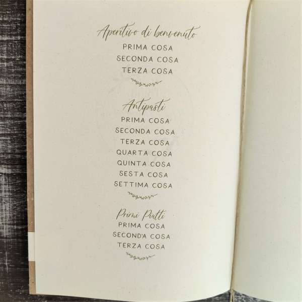 menù matrimonio ecofriendly ecofattoart